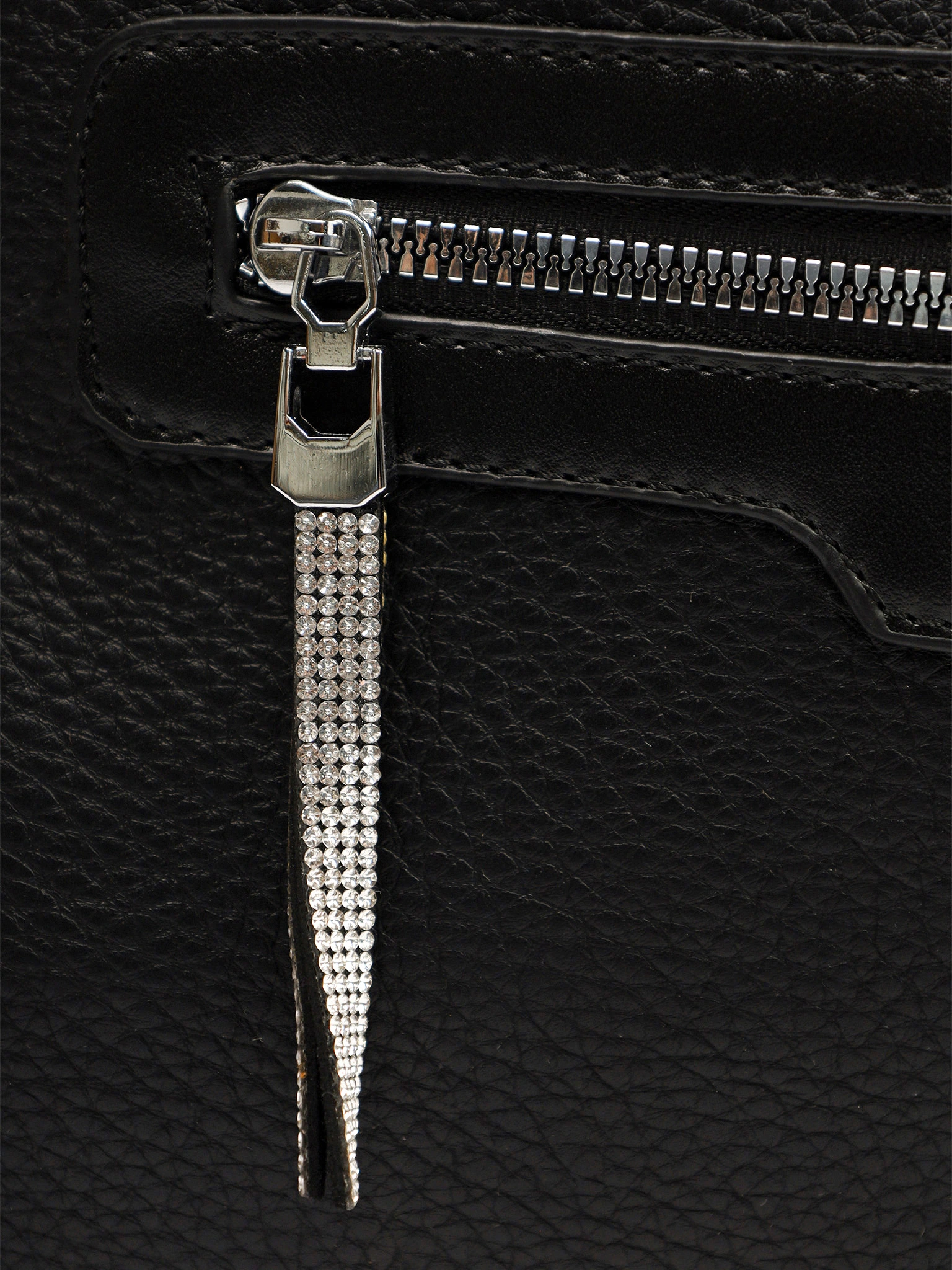 Сумка-шоппер  с декоративным пуллером со стразами в ассортименте